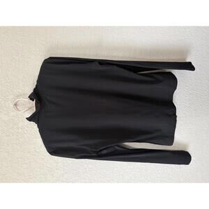 St. John Caviar Nuda Fine Jersey Turtleneck Top Medium Black